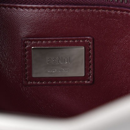 Fendi Vitello Seta Shiny Nappa Medium Peekaboo Iconic Satchel Grigio Polvere Bordeaux 9 of 12
