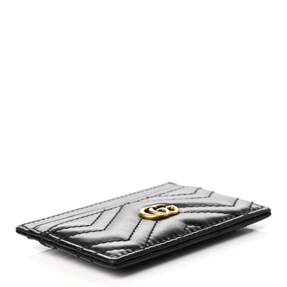 Gucci Calfskin Matelasse GG Marmont Card Holder Black 3 of 5
