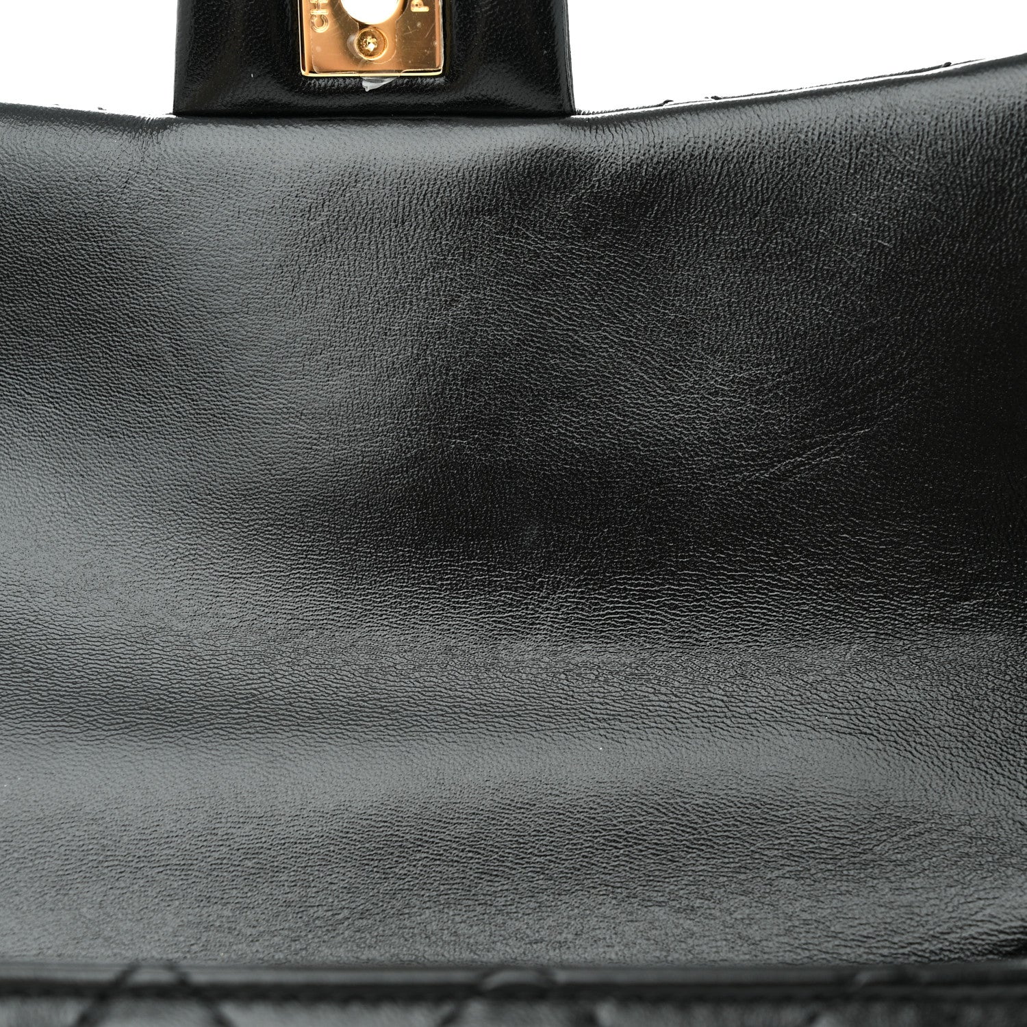 Chanel Shiny Lambskin Quilted Golden Links Top Handle Flap Black 13 of 13