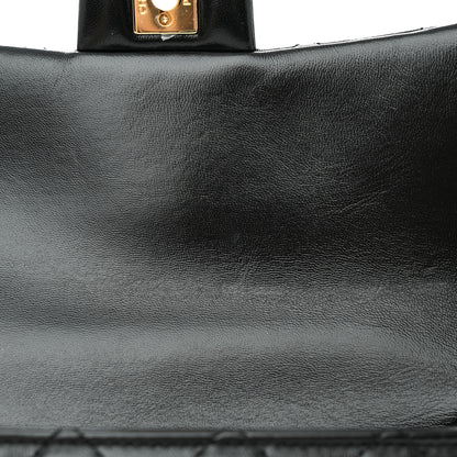 Chanel Shiny Lambskin Quilted Golden Links Top Handle Flap Black 13 of 13