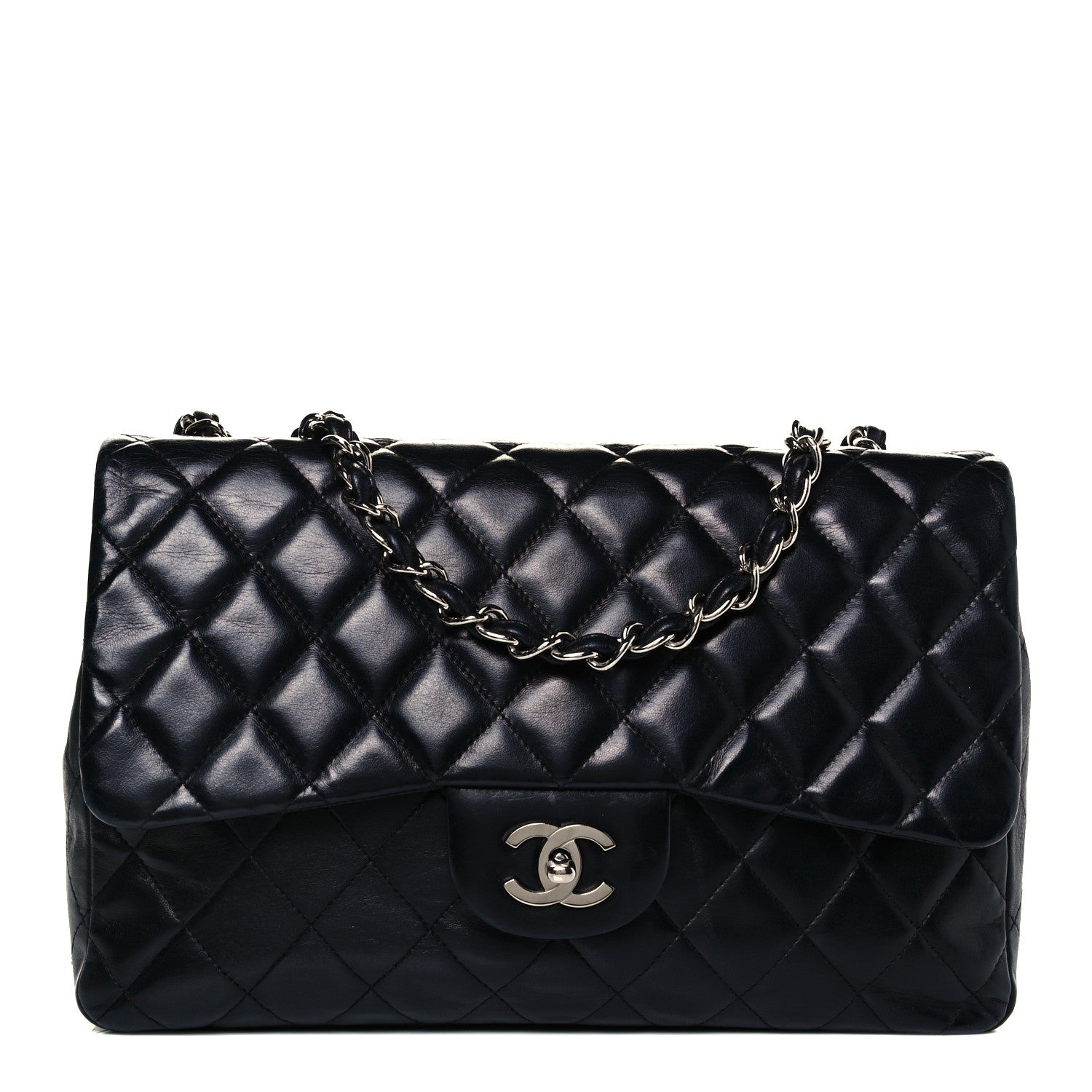 Chanel Lambskin Quilted Jumbo Single Flap Black 1 of 10