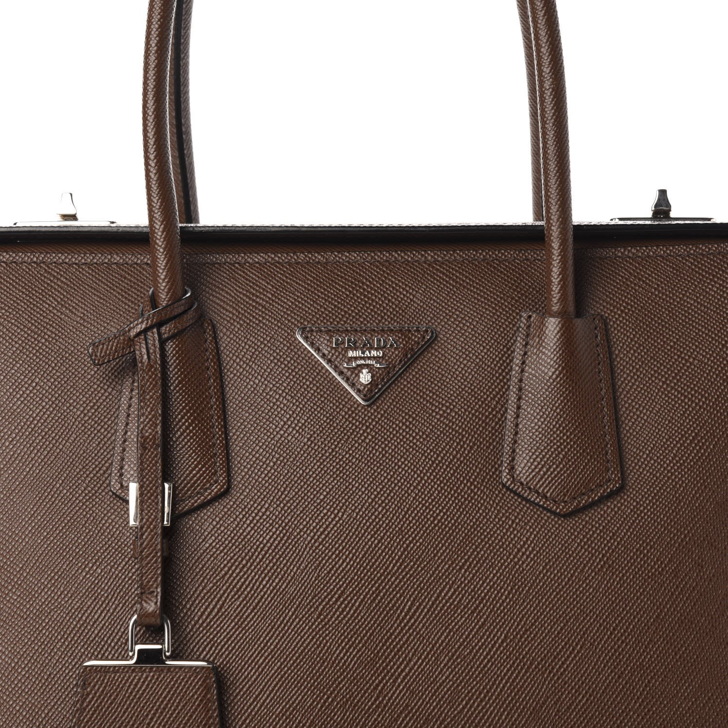 Prada Saffiano Cuir Twin Tote Cacao 15 of 15
