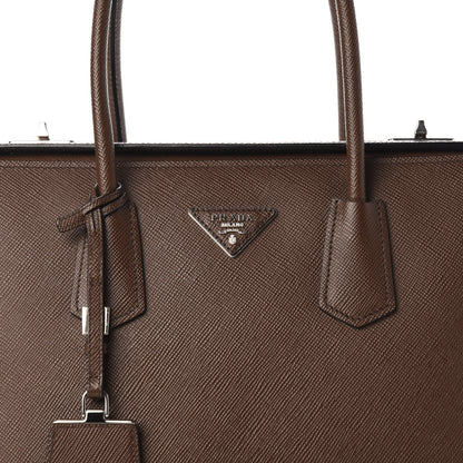 Prada Saffiano Cuir Twin Tote Cacao 15 of 15