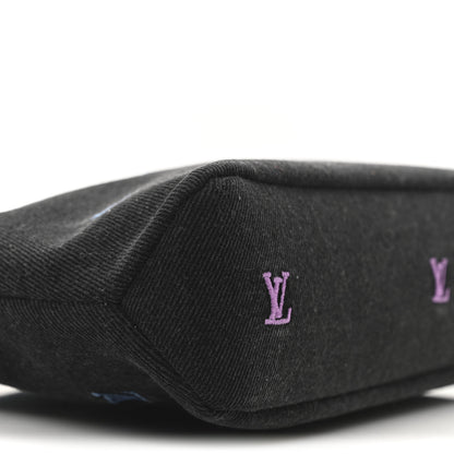 Louis Vuitton Blason Denim Pochette Voyage Souple Black Gradient Blue 8 of 9