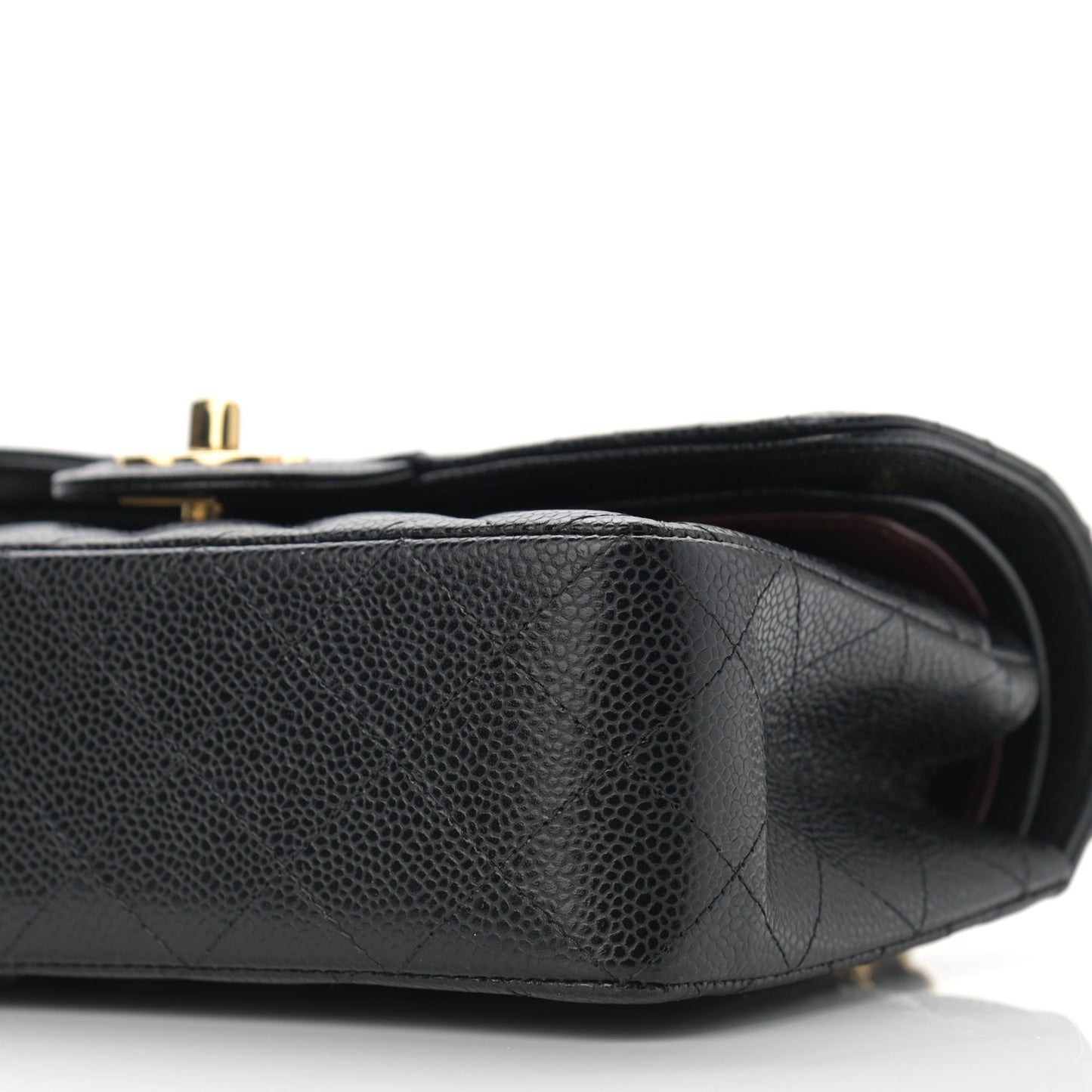 Caviar Quilted Small Double Flap Black
