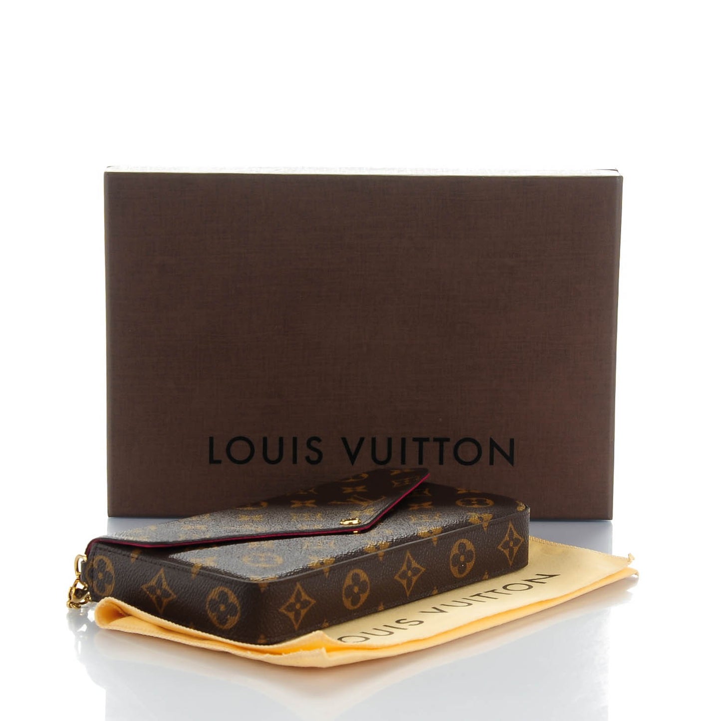 Monogram Pochette Felicie Chain Wallet Fuchsia