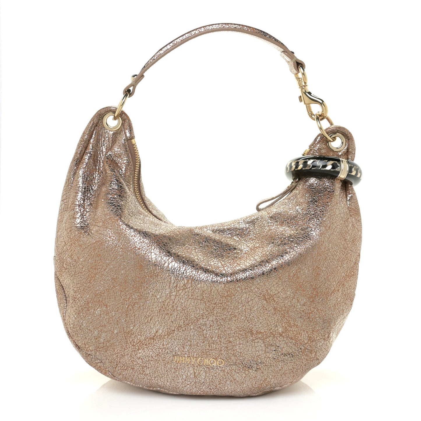 Suede Large Solar Hobo Metallic Gold