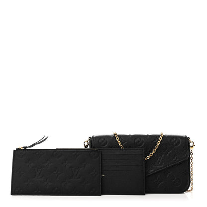 Louis Vuitton Empreinte Pochette Felicie Chain Wallet Black 3 of 10