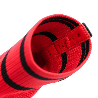Chanel Lambskin Knit CC Ballerina Sneakers 37.5 Black Red 8 of 9