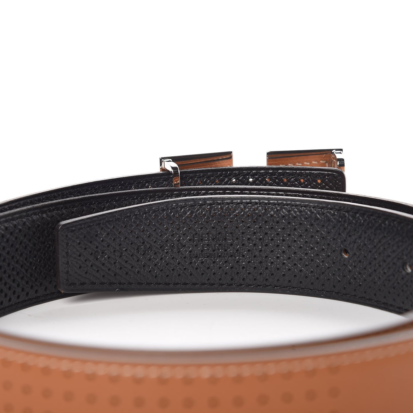 Epsom Perforated 32mm Belt 95 Gold Black