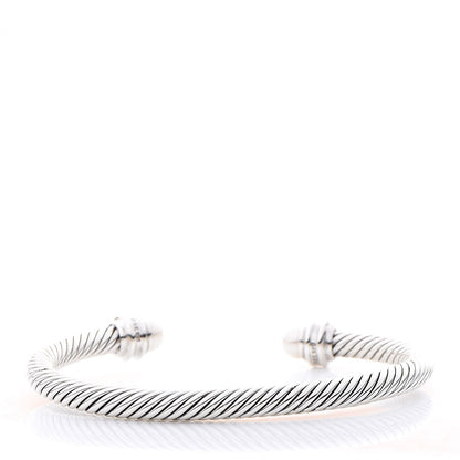 David Yurman Sterling Silver Diamond Pearl 5mm Cable Classics Princess Bracelet 3 of 5