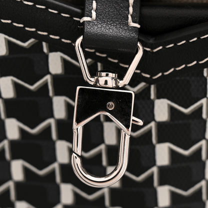 Moynat Calfskin Canvas M Tote PM Black White 12 of 12