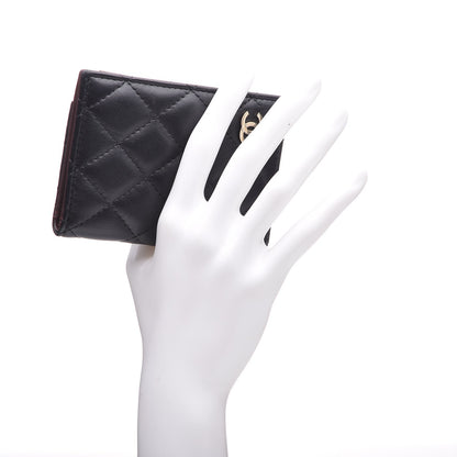 Chanel Lambskin Quilted Card Holder Wallet Black 2 of 6