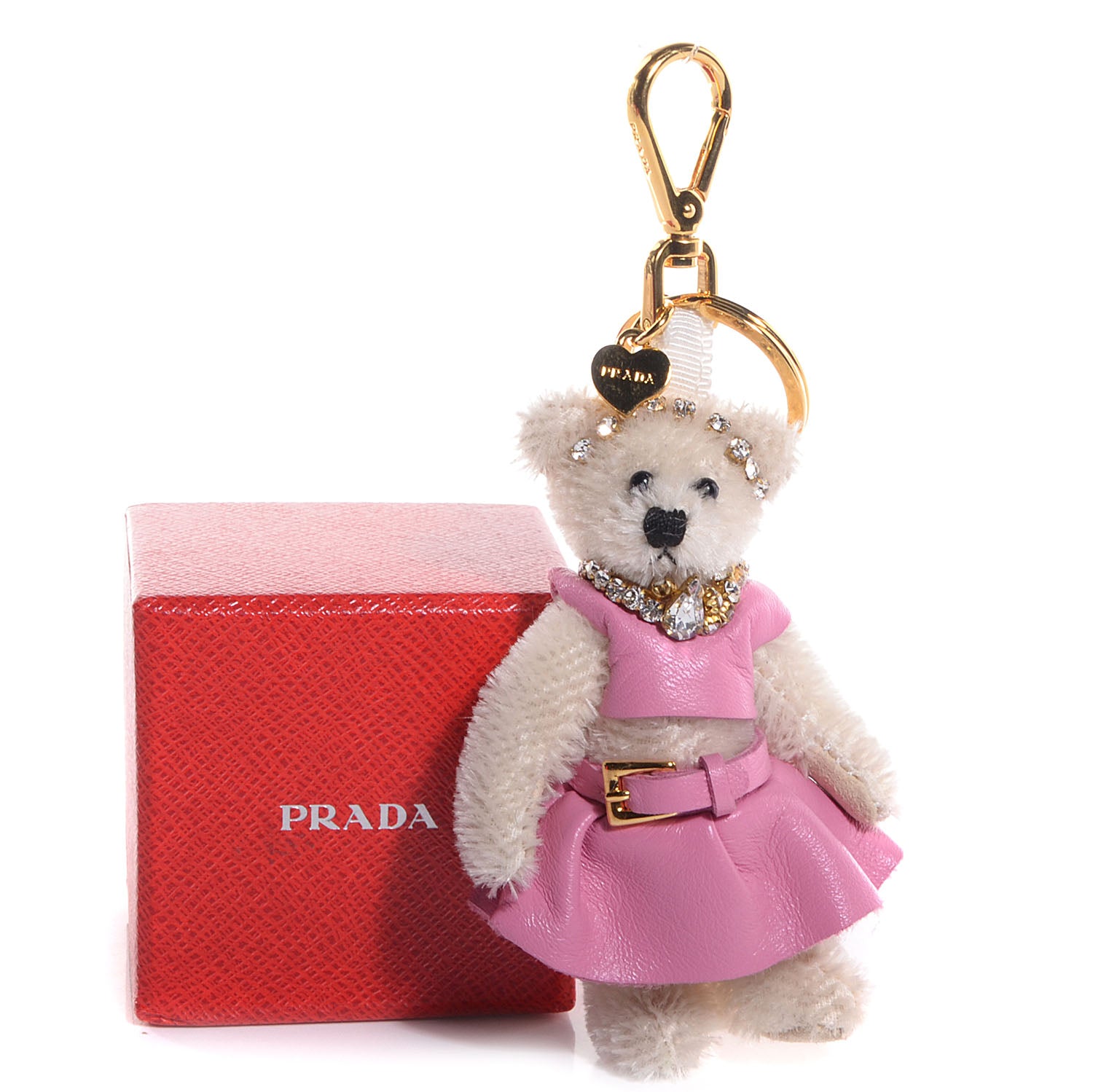 Prada Crystal Trick Teddy Bear Keychain Charm 85523 – FASHIONPHILE
