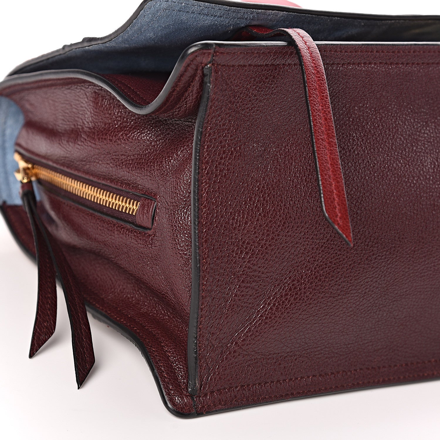 Prada Glace Calfskin Suede Patchwork Etiquette Shoulder Bag Rubino Loto 11 of 16