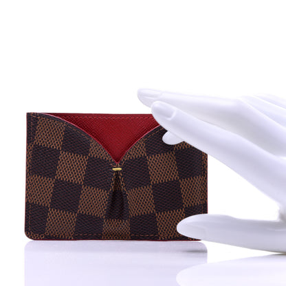 Louis Vuitton Damier Ebene Caissa Card Holder Cherry 4 of 18