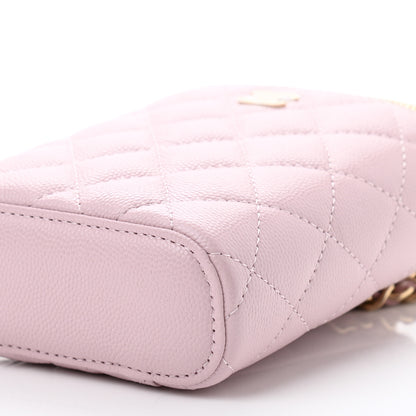 Chanel Caviar Quilted Small Vertical Coco Beauty Vanity Case With Chain Light Pink 10 of 12