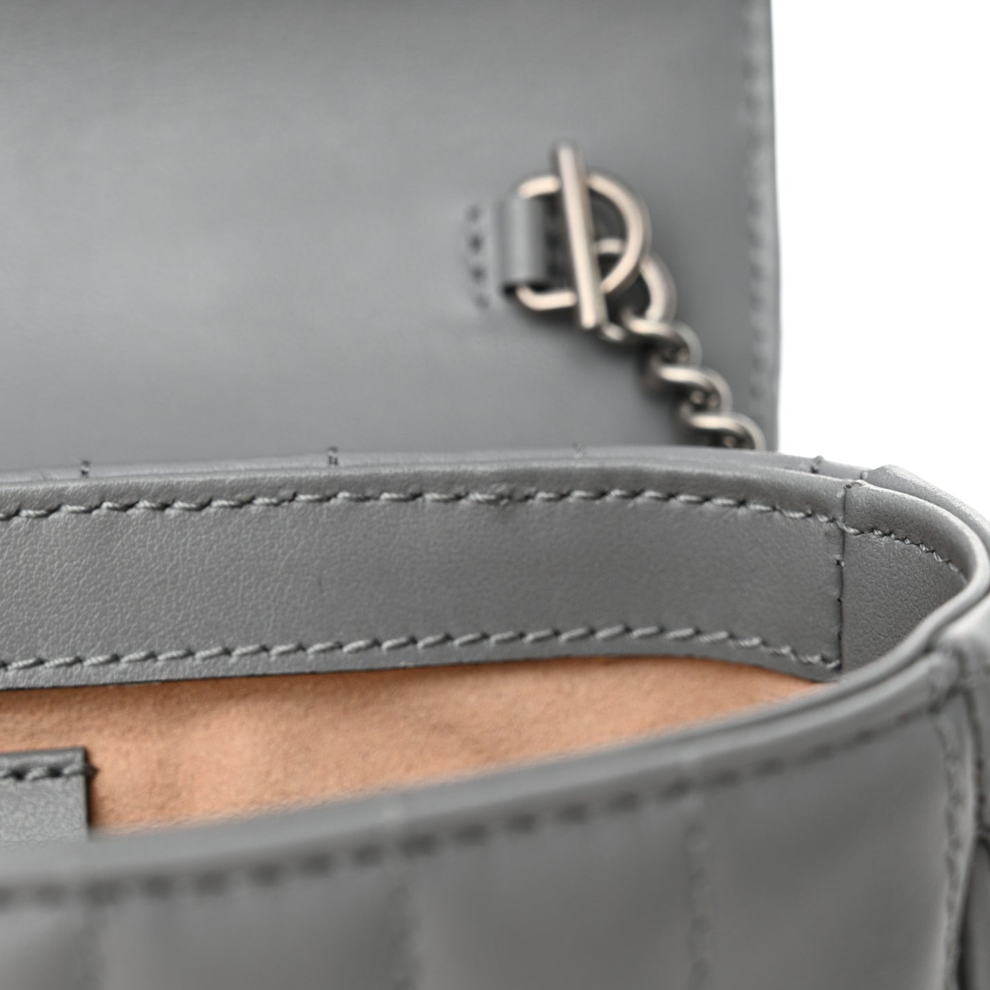 Calfskin Matelasse Aria Super Mini GG Marmont Shoulder Bag Deep Grey