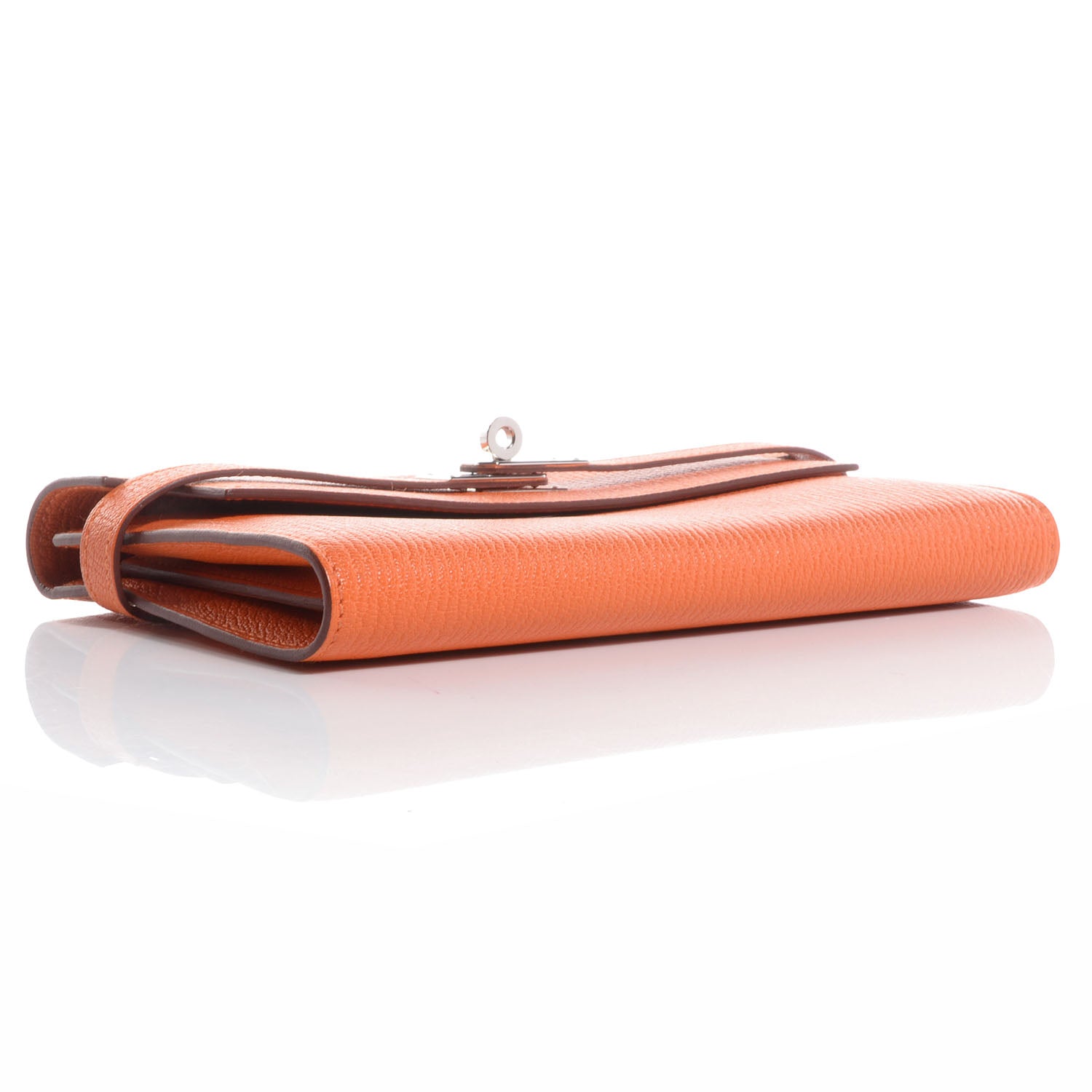 Hermes Chevre Mysore Kelly Longue Wallet Orange 5 of 9