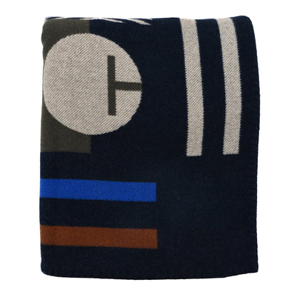 Hermes Wool Cashmere Avalon Enigmatic Blanket Navy 1 of 3
