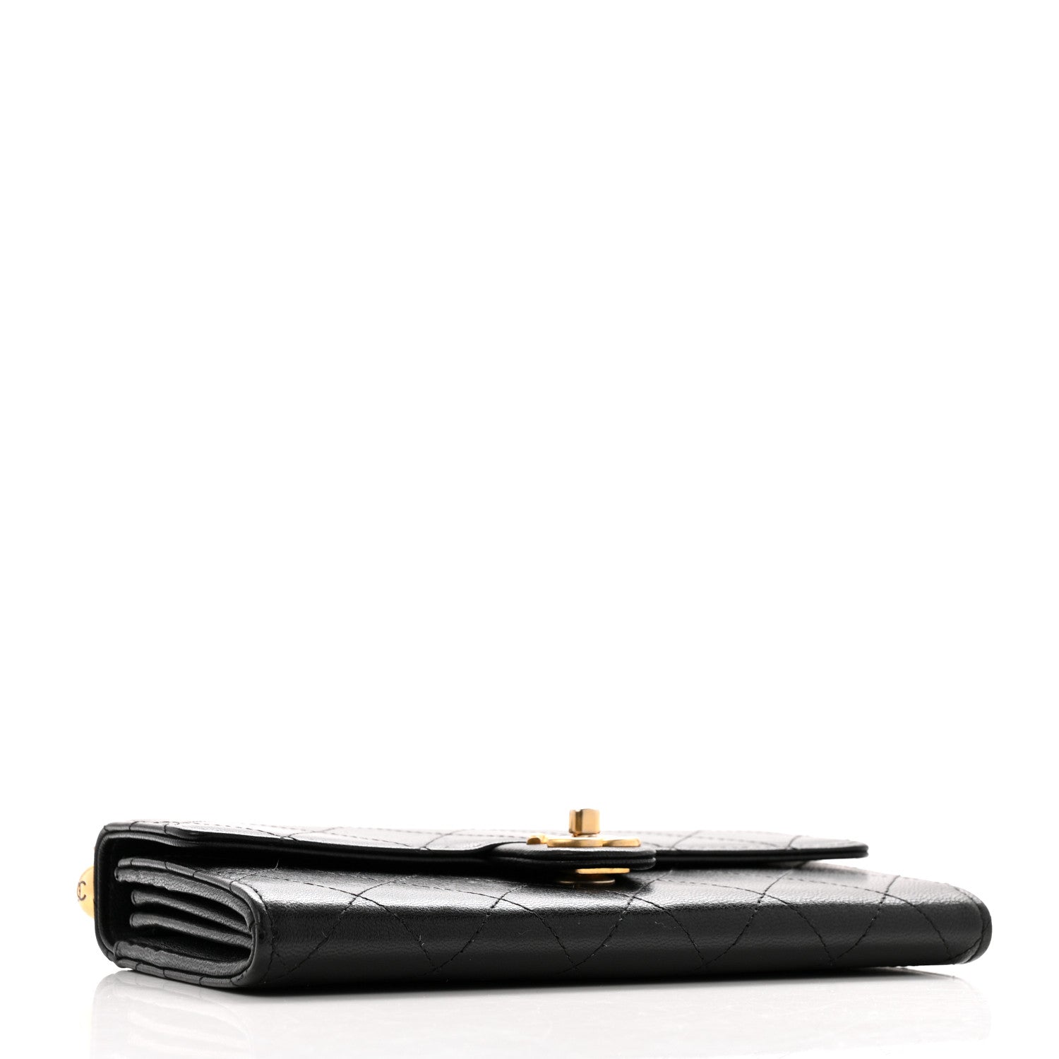 Chanel Goatskin Quilted Chic Pearls Clutch With Chain Black 4 of 16