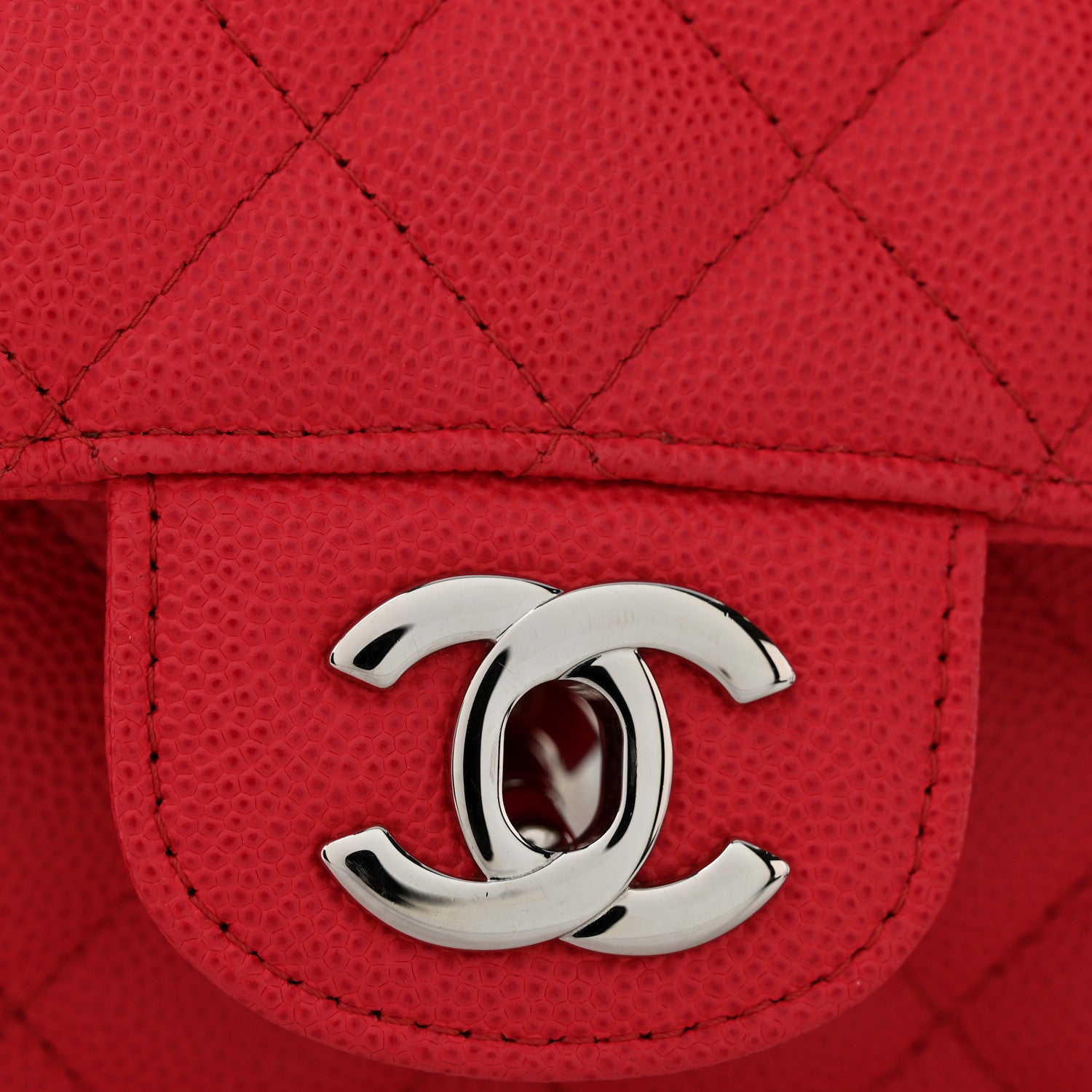 Chanel Caviar Quilted Mini Rectangular Flap Light Red 12 of 14