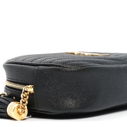 Saint Laurent Grain De Poudre Matelasse Monogram Mini Lou Camera Bag Black 9 of 10