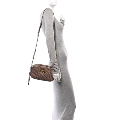 Gucci Calfskin Matelasse Small GG Marmont Chain Shoulder Bag Porcelain Rose 2 of 11
