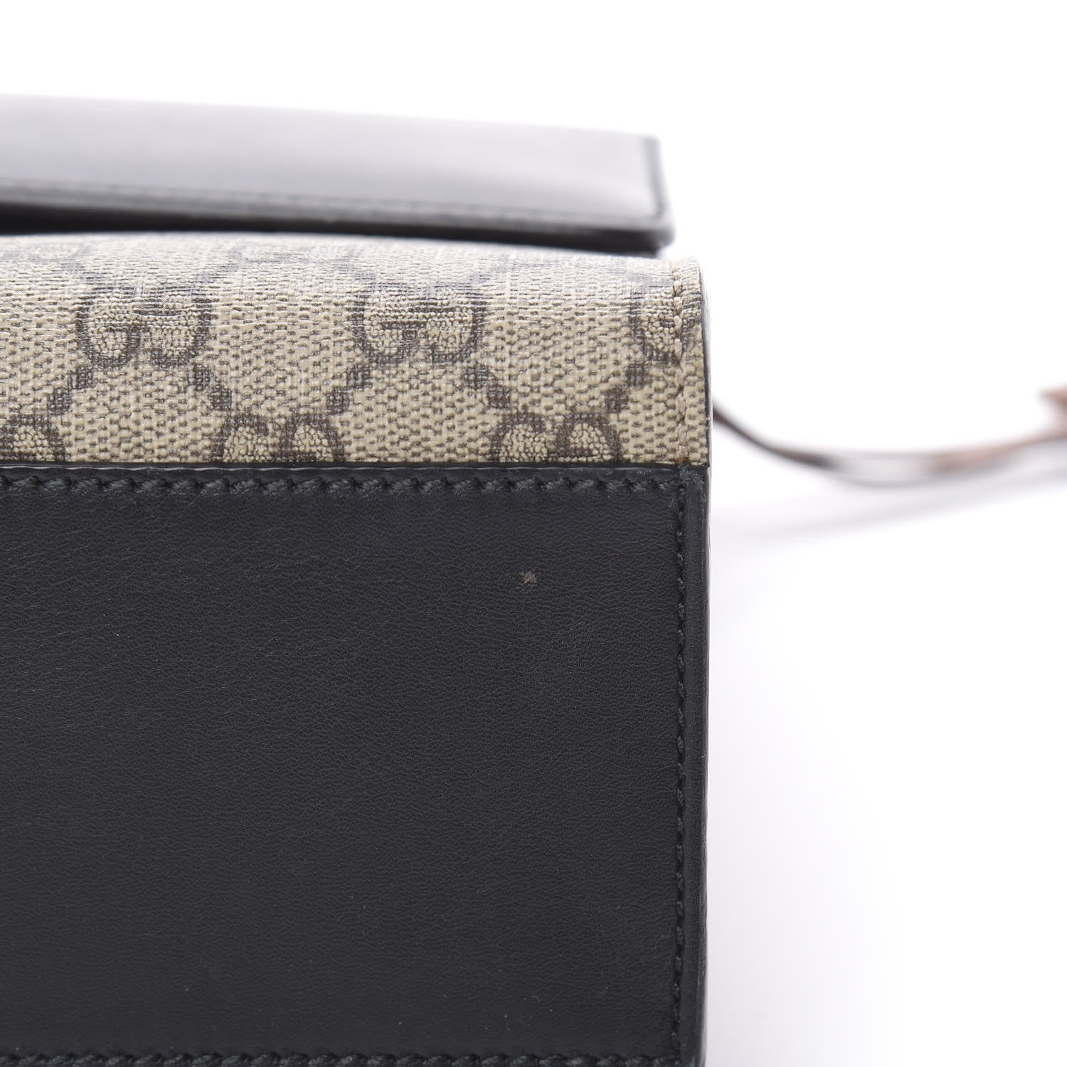 Gucci GG Supreme Monogram Calfskin Medium Padlock Shoulder Bag Beige Black Cuir 11 of 16