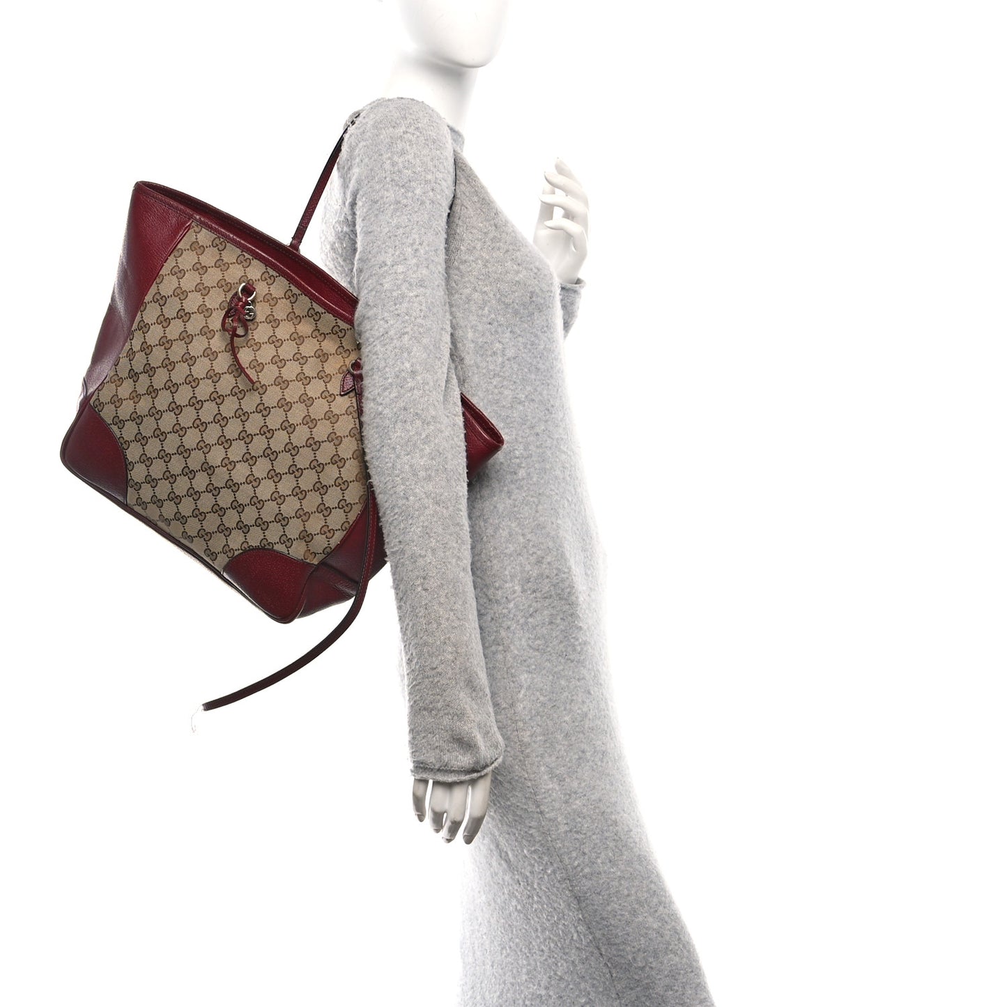 Monogram Textured Calfskin Medium Bree Zippered Tote Beige Ebony Peonia Flower
