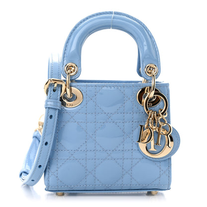 Christian Dior Patent Cannage Micro Lady Dior Cornflower Blue 1 of 9