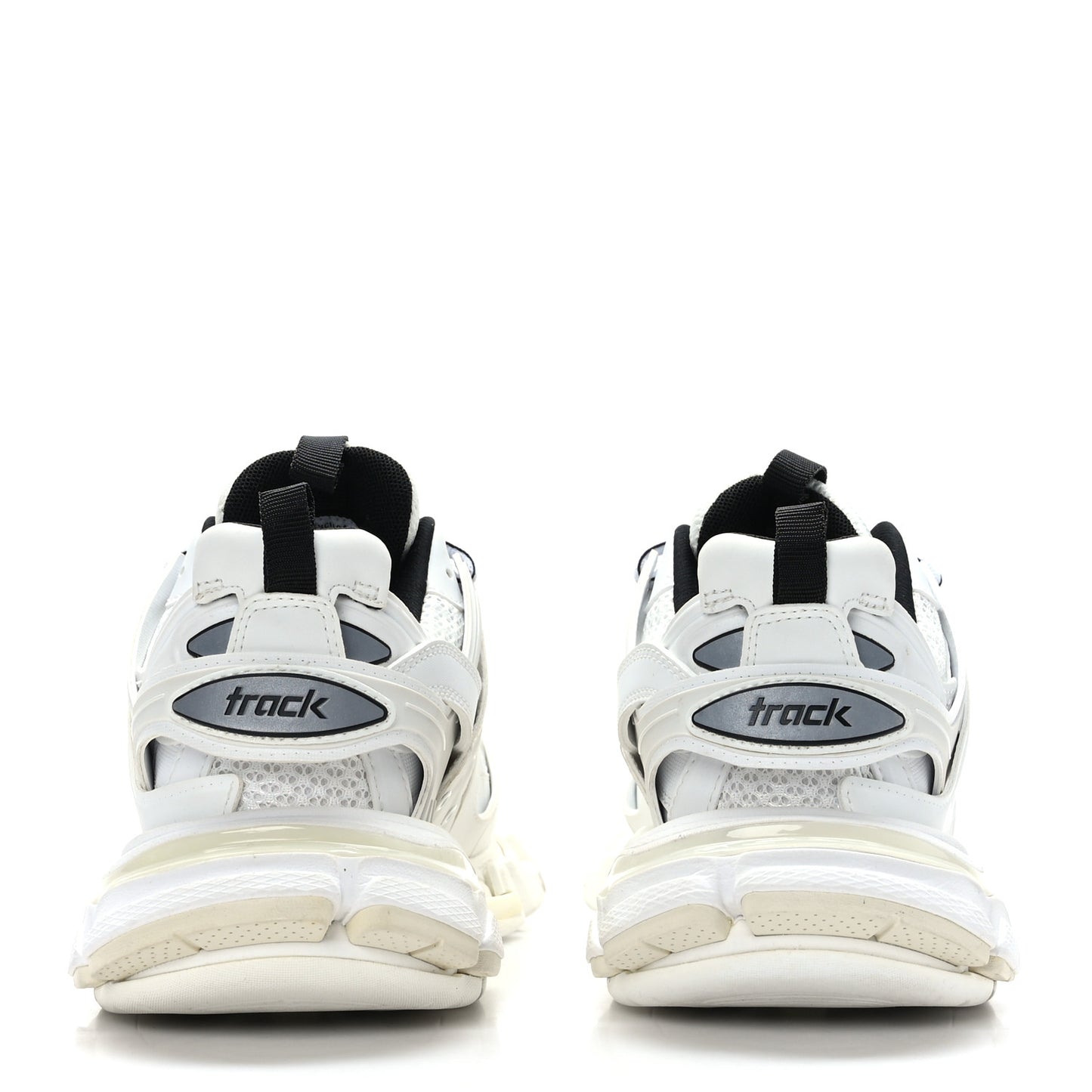 Rubber Fabric Bi-Color Womens Track Sneakers 36 White Black