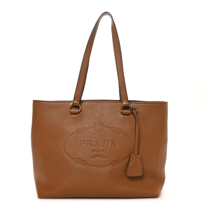 Prada Vitello Phenix Embossed Logo Tote Canella 1 of 9