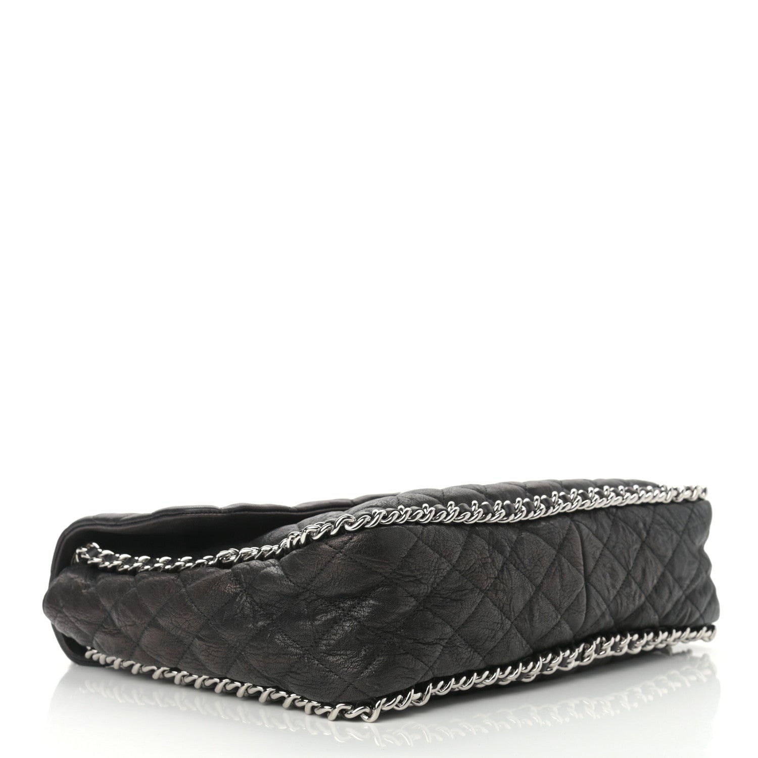 Chanel Washed Lambskin Quilted Maxi Chain Around Flap Black 4 of 10