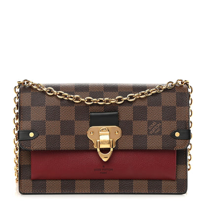Louis Vuitton Damier Ebene Vavin Chain Wallet Red 1 of 14