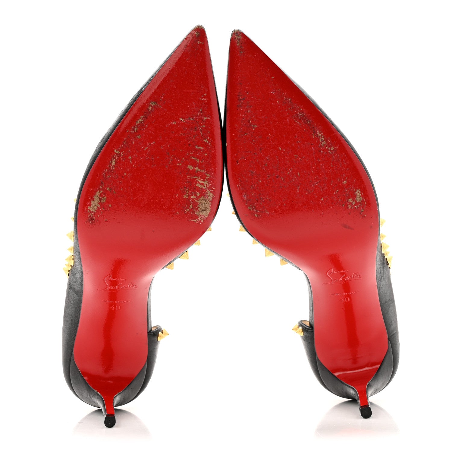 Christian Louboutin Shiny Nappa Irishell 100 Pumps 40 Black Gold 12 of 30