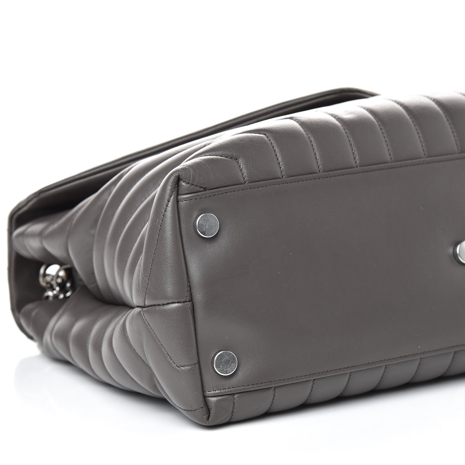 Saint Laurent Calfskin Y Quilted Monogram Large Loulou Chain Satchel Earth 8 of 16