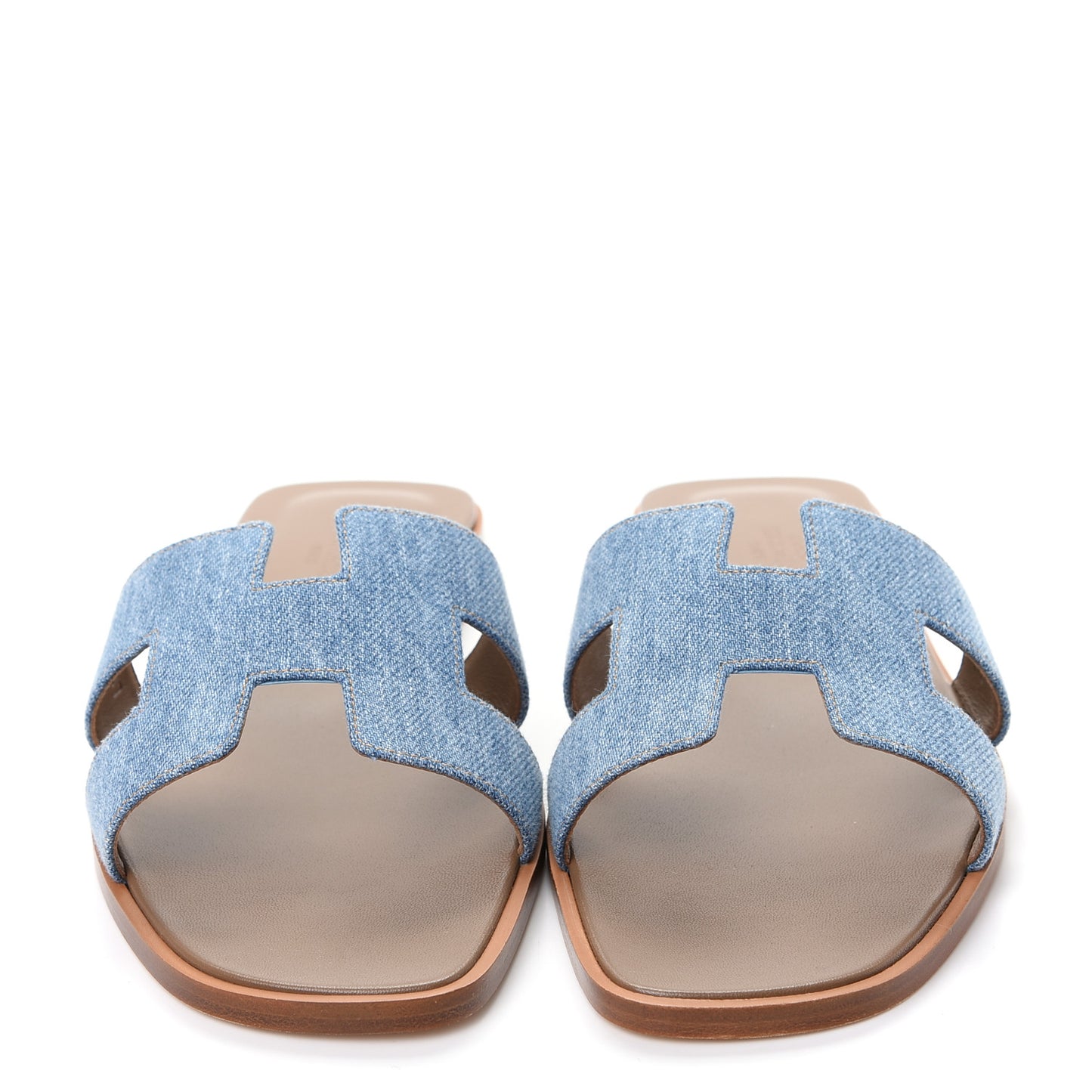 Denim Canvas Oran Sandals 39 Bleu Clair