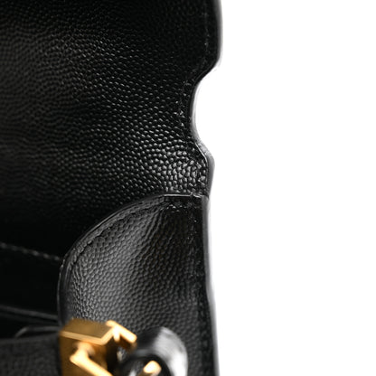 Saint Laurent Grain de Poudre Medium Classic Monogram Cassandra Top Handle Black 8 of 12