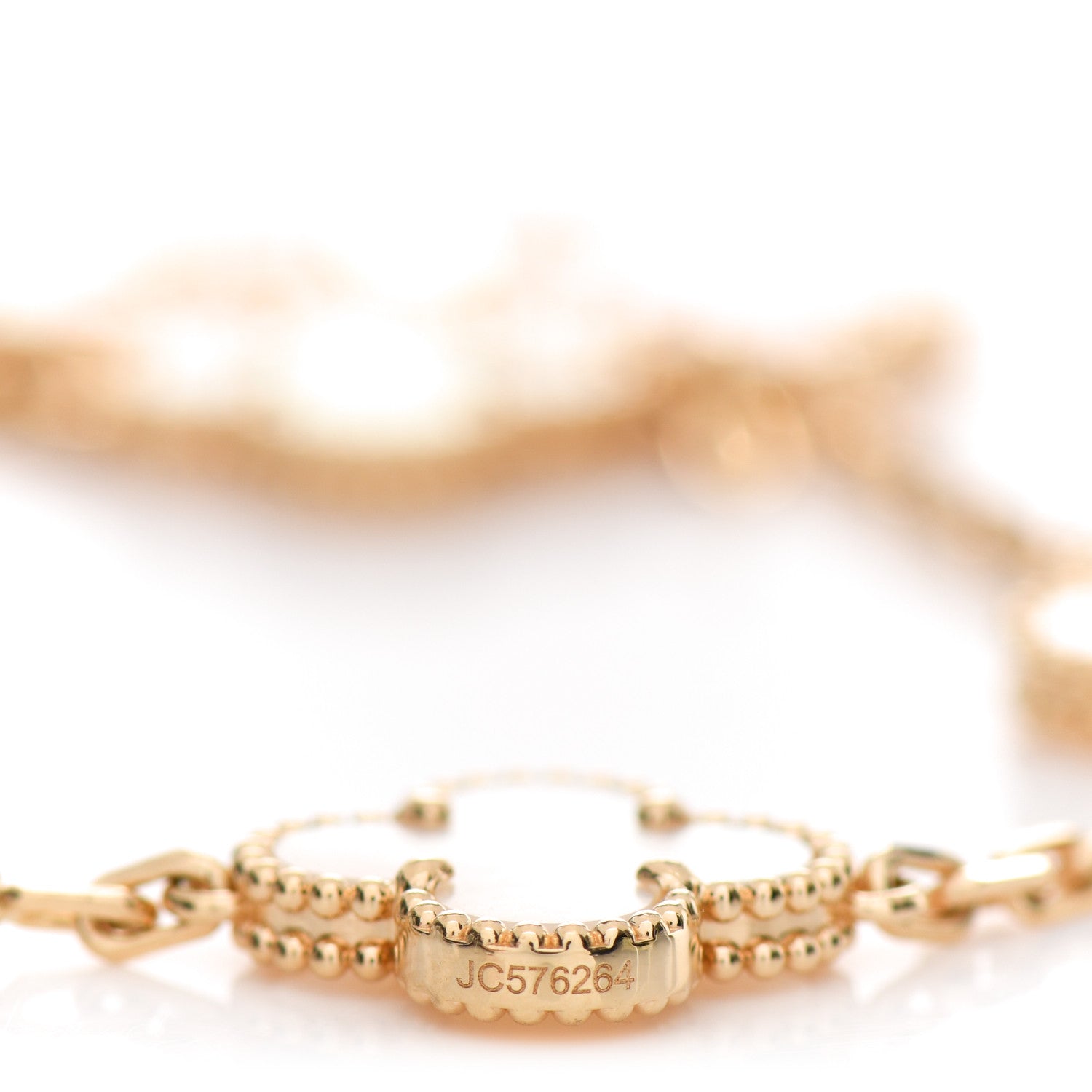 Van Cleef & Arpels 18K Yellow Gold Mother of Pearl 5 Motifs Vintage Alhambra Bracelet 3 of 5