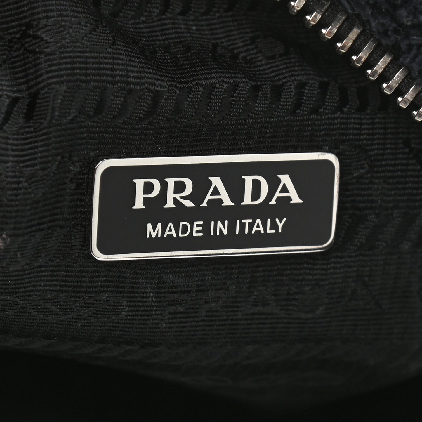 Terry Cloth Mini Re-Edition 2000 Bag Black White