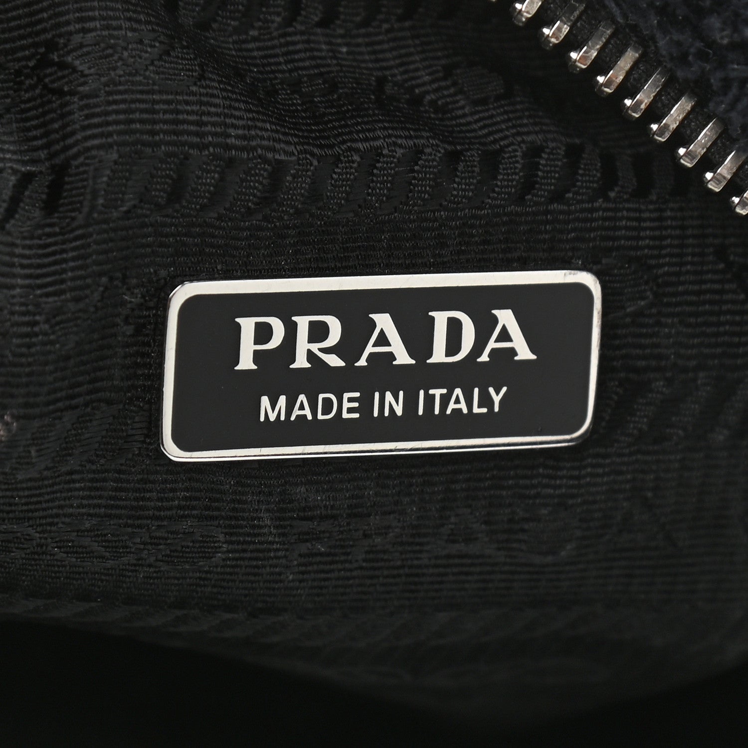 Prada Terry Cloth Mini Re-Edition 2000 Bag Black White 6 of 11