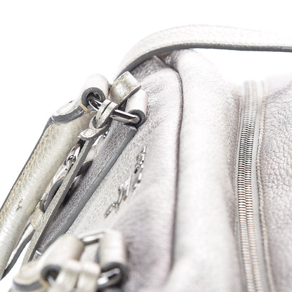Prada Cervo Lux Bowler Bag Argento 19 of 20