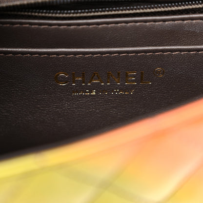 Chanel Shaded Patent Calfskin Quilted Mini Rectangular Flap Green Orange Dark Brown 6 of 11