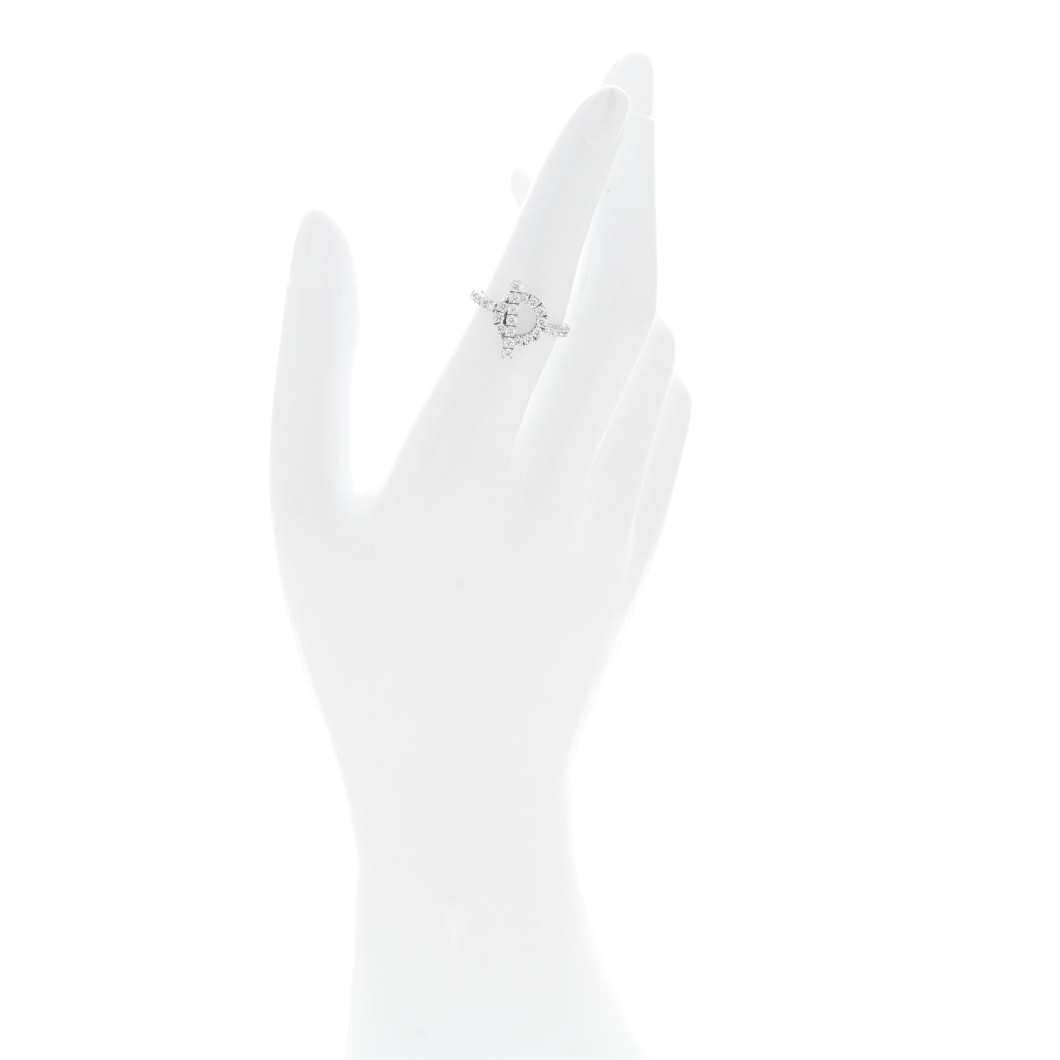 Hermes 18K White Gold Diamond Finesse Ring 51 5.75 2 of 7