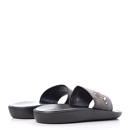 Louis Vuitton Metallic Calfskin Monogram Logo Sunbath Slide Sandals 38 4 of 9