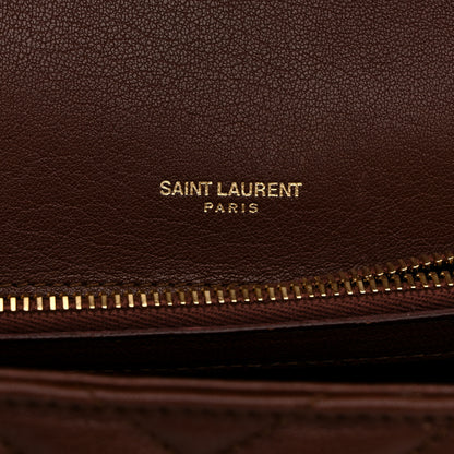 Saint Laurent Sheepskin Matelasse Chevron Monogram Medium College Bag Brick 6 of 12