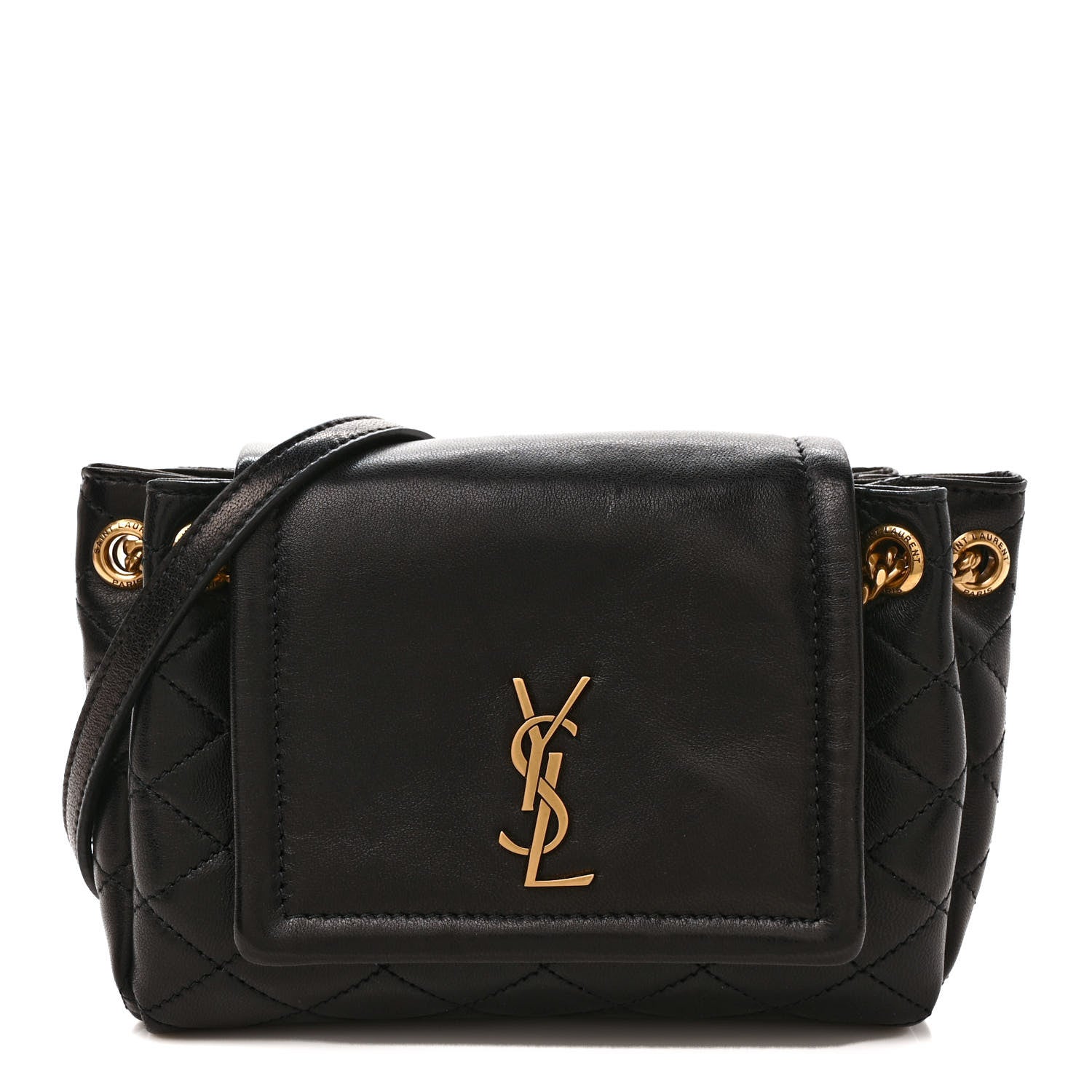 Saint Laurent Lambskin Quilted Monogram Mini Nolita Black 1 of 9