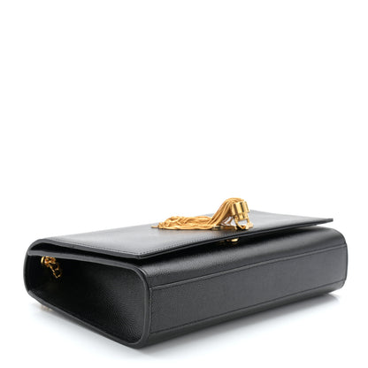 Saint Laurent Grain De Poudre Medium Classic Monogram Kate Tassel Satchel Black 4 of 10