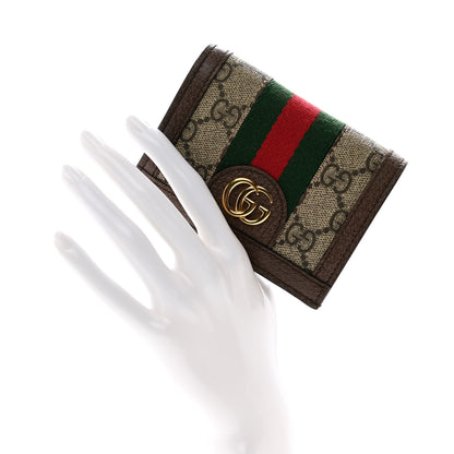 Gucci GG Supreme Monogram Web Ophidia Card Case Beige New Acero 2 of 8